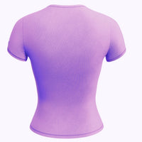 cotton rib t-shirt - lilac