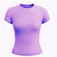 cotton rib t-shirt - lilac