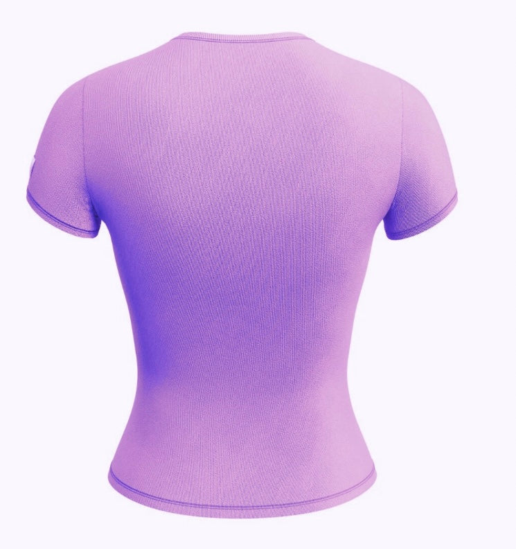 cotton rib t-shirt - lilac