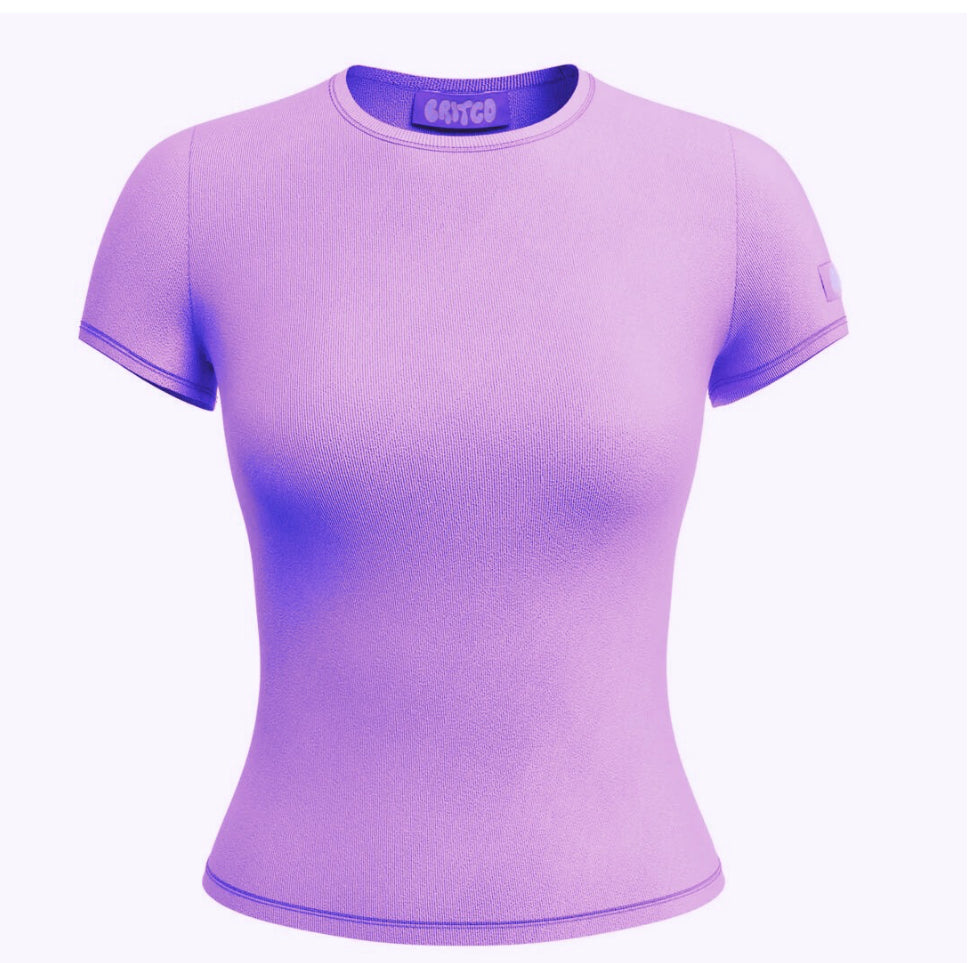 cotton rib t-shirt - lilac